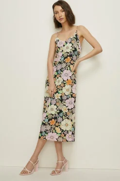 Outlet Oasis Acid Printed Midi Slip Dress Floral