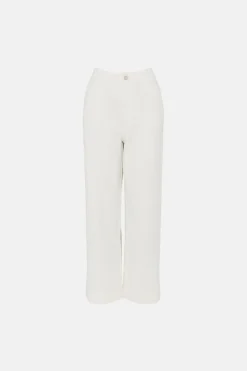 Discount Oasis Adeline Cropped Wide Leg Jean Ecru