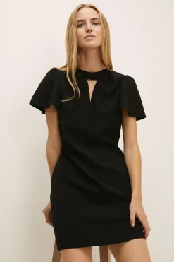 Sale Oasis Angel Sleeve Tailored Dress Black