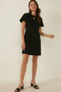 Sale Oasis Angel Sleeve Tailored Dress Black