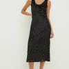 Sale Oasis Animal Devore Strappy Midi Dress Mono