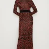 Online Oasis Animal Jacquard Open Back Midaxi Dress Multi