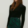 New Oasis Animal Printed Cord Wrap Mini Skirt Green