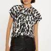 Best Oasis Animal Scuba Crepe Twist Neck Top Mono