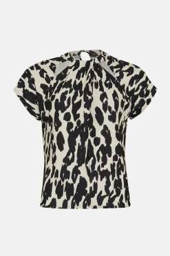 Best Oasis Animal Scuba Crepe Twist Neck Top Mono
