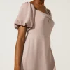 Outlet Oasis Bardot Ruched Front Midi Dress Blush