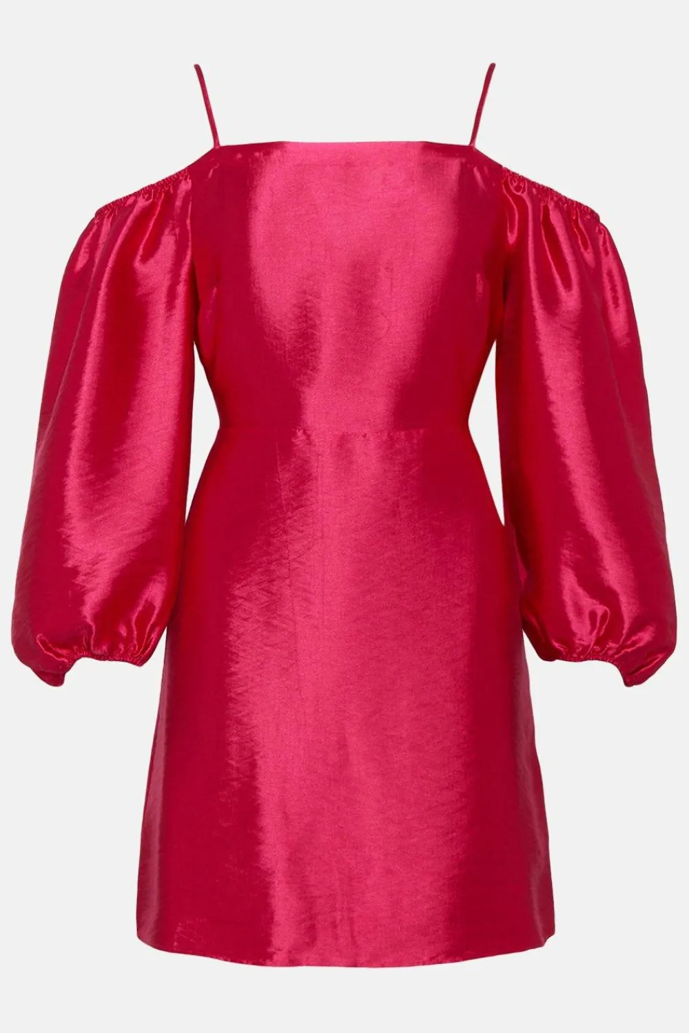 Best Oasis Bardot Satin Twill Mini Aline Dress Bright Pink