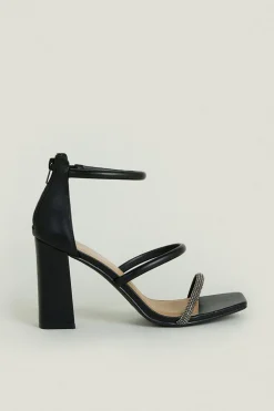 Sale Oasis Barely There Block Heel Sandals Black