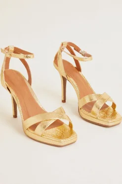 Fashion Oasis Barely There Platform Sandals Pewter