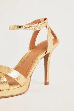 Fashion Oasis Barely There Platform Sandals Pewter