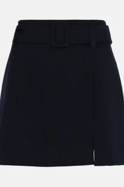 Hot Oasis Belted Split Detail Mini Skirt Navy