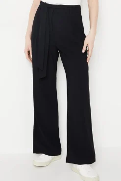 Fashion Oasis Belted Wide Leg Trouser Black