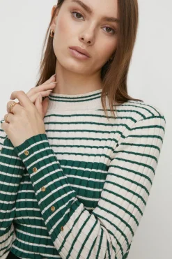 New Oasis Block Stripe Bretton Jumper Navy