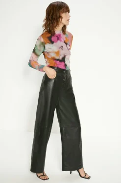 Best Oasis Blurred Floral Mesh Funnel Top Multi