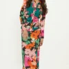 Clearance Oasis Blurred Floral Ruched Front Shirt Black