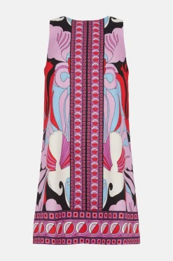 Discount Oasis Border Print Crepe Mini Dress Multi