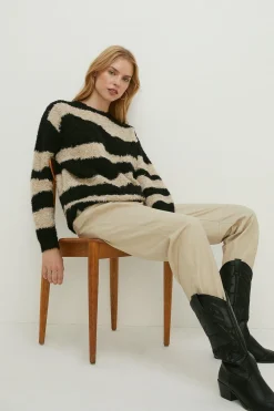 Best Oasis Boucle Stripe Jumper Black