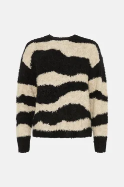 Best Oasis Boucle Stripe Jumper Black