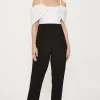 Fashion Oasis Bow Detail Bardot Jumpsuit Mono