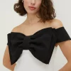 Fashion Oasis Bow Detail Bardot Mini Dress Mono