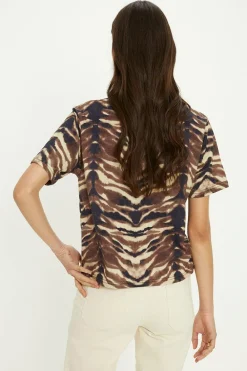 Hot Oasis Boxy Crop Cotton Tshirt Zebra