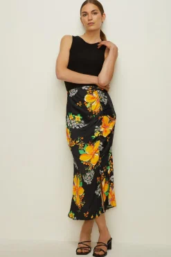 Best Oasis Bright Bloom Ruched Front Skirt Yellow