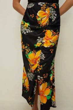 Best Oasis Bright Bloom Ruched Front Skirt Yellow
