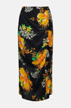 Best Oasis Bright Bloom Ruched Front Skirt Yellow