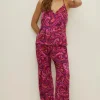Best Oasis Bright Swirl Satin Cami Pj Set Hot Pink