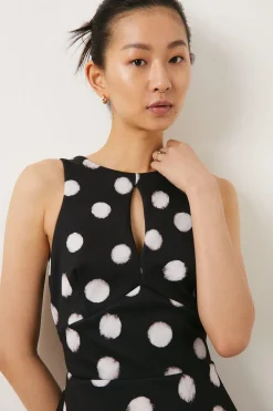 Discount Oasis Button Detail Scuba Skater Dress Black