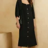 Online Oasis Button Front Linen Dress