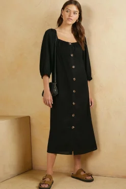 Online Oasis Button Front Linen Dress