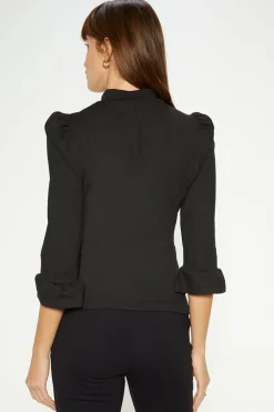 Online Oasis Button Shoulder Ponte Top Green