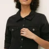 Discount Oasis Button Through Stretch Denim Dress Black