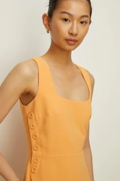 Outlet Oasis Button Wrap Detail Midi Dress Khaki