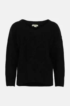 Outlet Oasis Cable Stitch Cricket Jumper Black