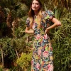Discount Oasis Carnival Paisley Printed Puff Sleeve Dress Floral
