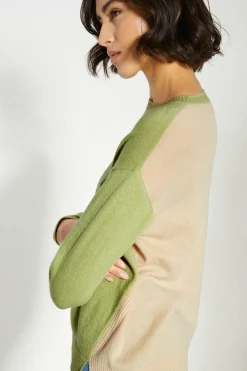 Online Oasis Cashmere Blend Deep Cuff Oversized Crew Neck Navy