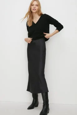 Clearance Oasis Cashmere V Neck Jumper Black