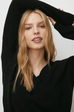 Clearance Oasis Cashmere V Neck Jumper Black