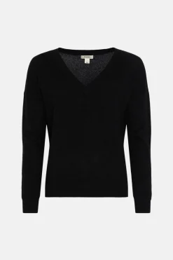 Clearance Oasis Cashmere V Neck Jumper Black