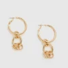 New Oasis Chain Detail Drop Earrings Gold