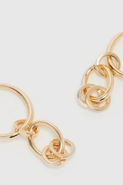 New Oasis Chain Detail Drop Earrings Gold