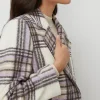 Outlet Oasis Check Single Breasted Relaxed Coat Purple