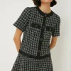Best Oasis Check Tweed Flippy Mini Dress Black