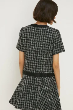 Best Oasis Check Tweed Flippy Mini Dress Black