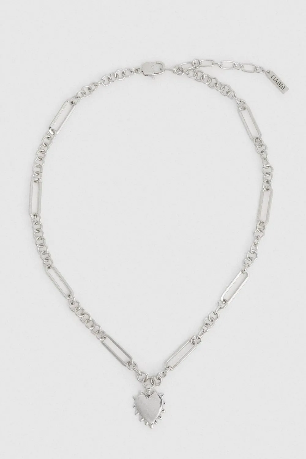 Outlet Oasis Chunky Heart Pendent Necklace Silver