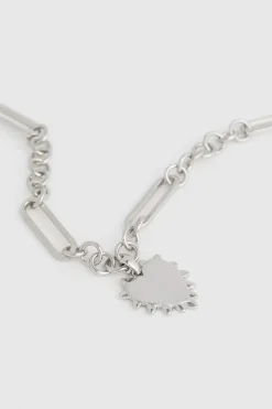 Outlet Oasis Chunky Heart Pendent Necklace Silver