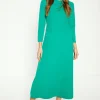 Discount Oasis Compact Crepe Cross Front Midi Dress Green