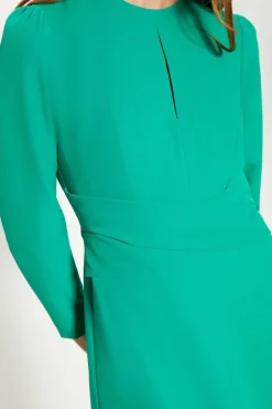 Discount Oasis Compact Crepe Cross Front Midi Dress Green